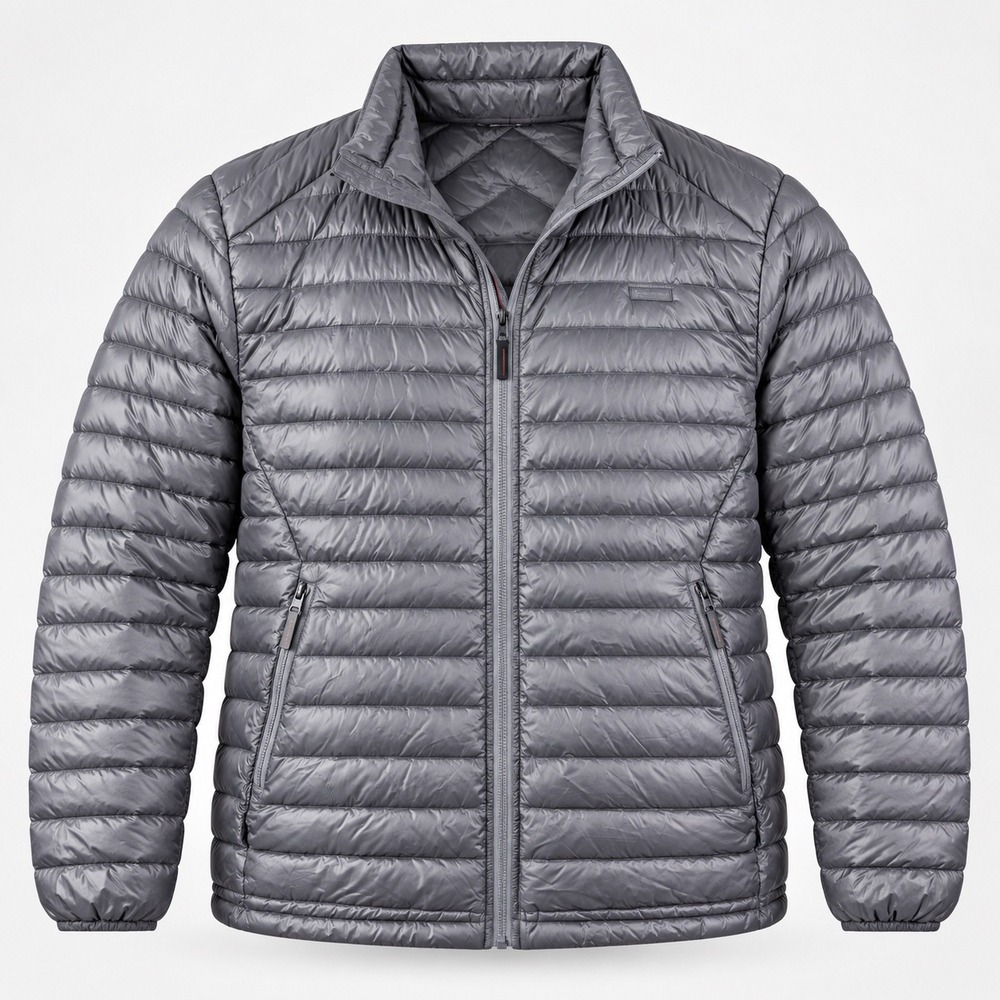 Banded Men's Down Puffer Jacket 2XL Gray 80/20 Full Zip Outdoor Gorpcore Winter
